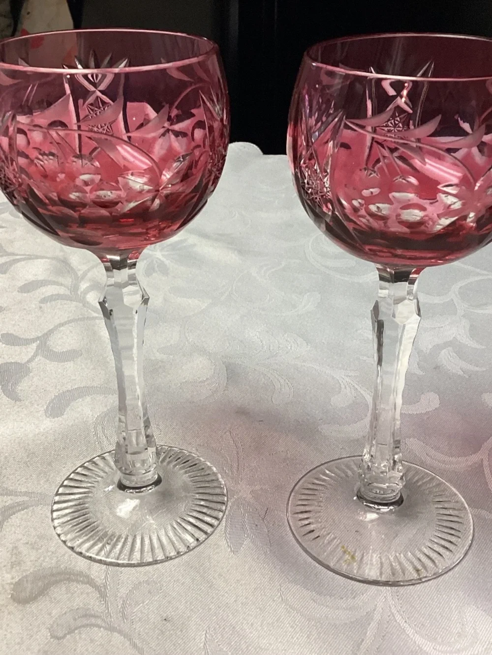 NAUCHTMANN. CRANBERRY WINE GLASSES SET OF 2 rare ones